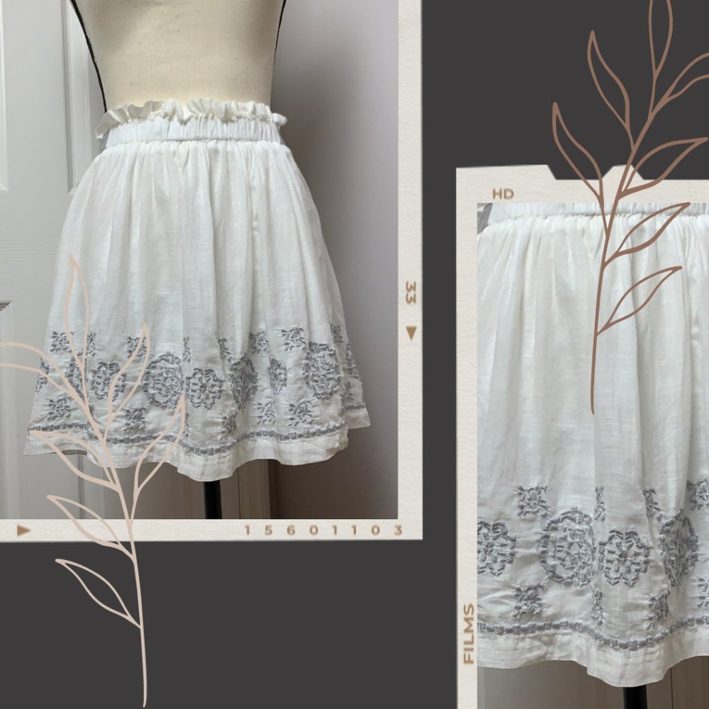Hollister Double-Lined Mini-Skirt White/Gray